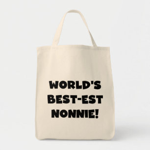 Black Text World's Best Nonnie Gifts Tygkasse