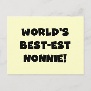 Black Text World's Best Nonnie Gifts Vykort