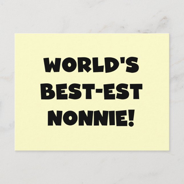 Black Text World's Best Nonnie Gifts Vykort (Framsida)