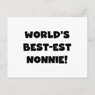 Black Text World's Best Nonnie Gifts Vykort