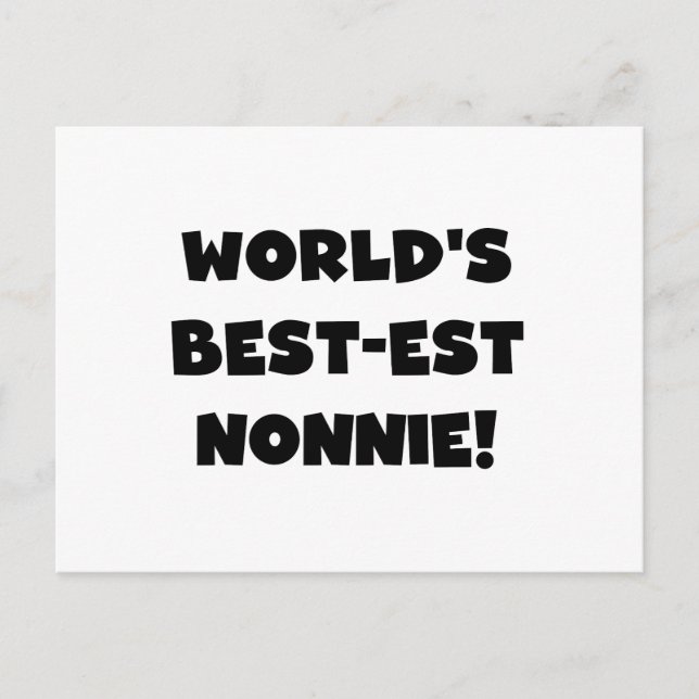 Black Text World's Best Nonnie Gifts Vykort (Framsida)