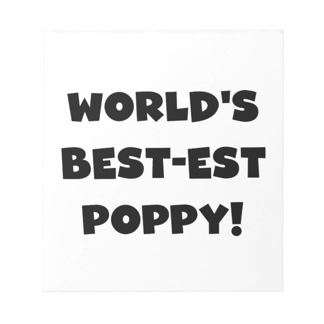 Black Text World's Best Poppy Gifts Anteckningsblock (Framsida)