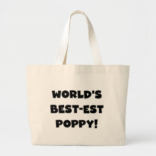 Black Text World's Best Poppy Gifts Jumbo Tygkasse