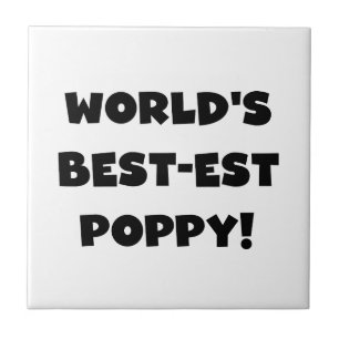 Black Text World's Best Poppy Gifts Kakelplatta