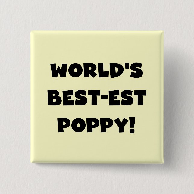 Black Text World's Best Poppy Gifts Knapp (Framsida)
