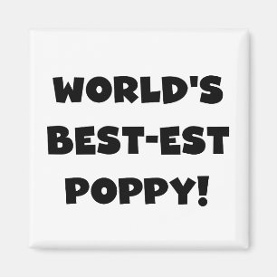 Black Text World's Best Poppy Gifts Magnet