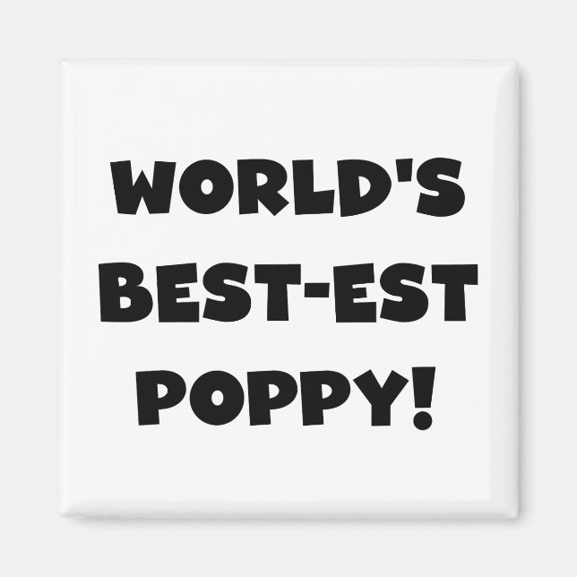 Black Text World's Best Poppy Gifts Magnet (Framsidan)