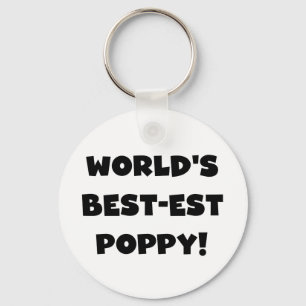 Black Text World's Best Poppy Gifts Nyckelring