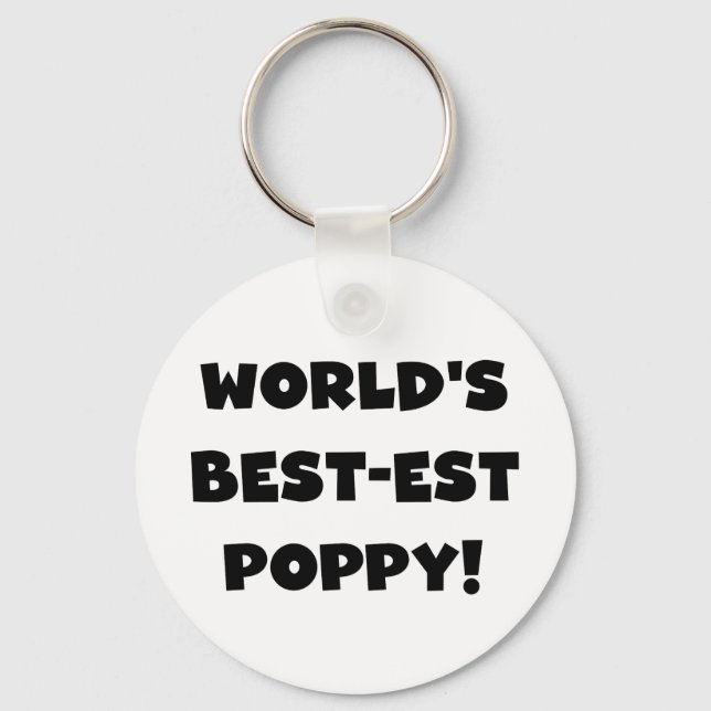 Black Text World's Best Poppy Gifts Nyckelring (Framsida)