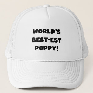 Black Text World's Best Poppy Gifts Truckerkeps