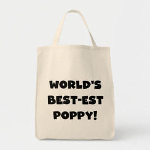 Black Text World's Best Poppy Gifts Tygkasse