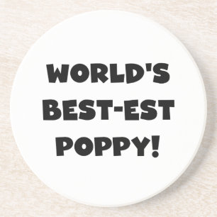 Black Text World's Best Poppy Gifts Underlägg Sandsten