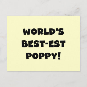 Black Text World's Best Poppy Gifts Vykort