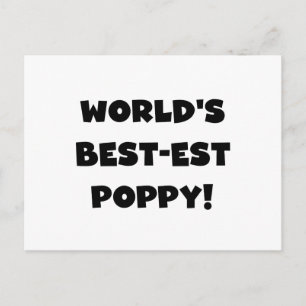 Black Text World's Best Poppy Gifts Vykort
