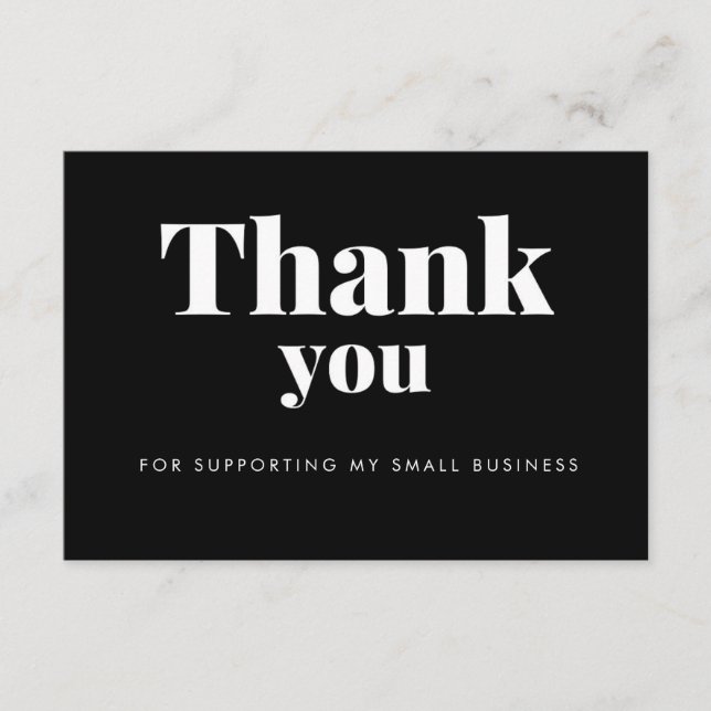 Black Thank You Card Logotyp Rabattkod Tack Kort (Framsida)