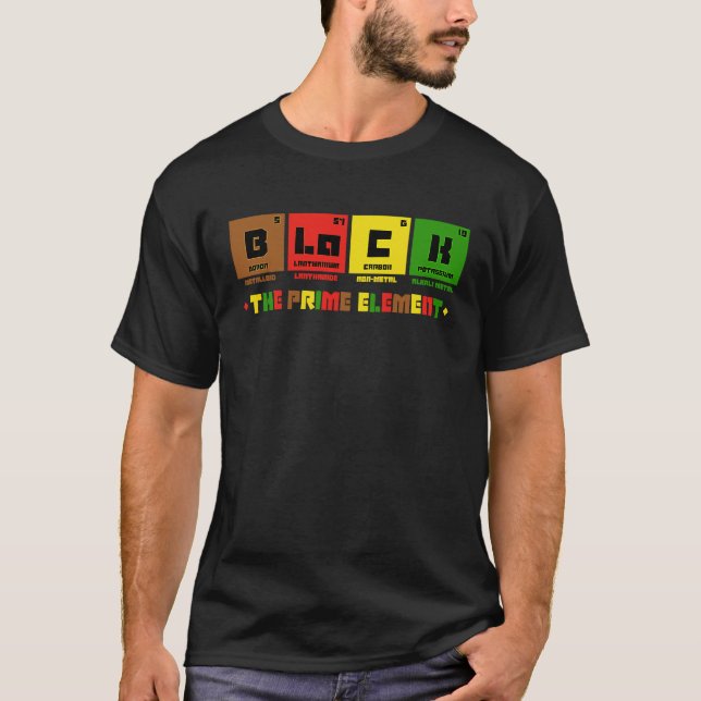 Black the Prime Element Black Power Black History  T Shirt (Framsida)