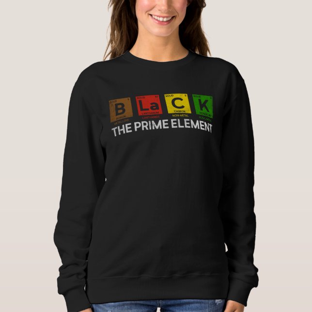 Black The Prime Element Periodic Table Black Histo T Shirt (Framsida)
