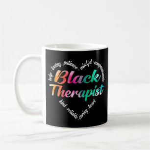 Black Therapist Heart Ord Cloud Watercolor Kaffemugg