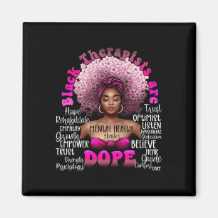 Black Therapist Mental Health Healer Blommigt Afro Magnet