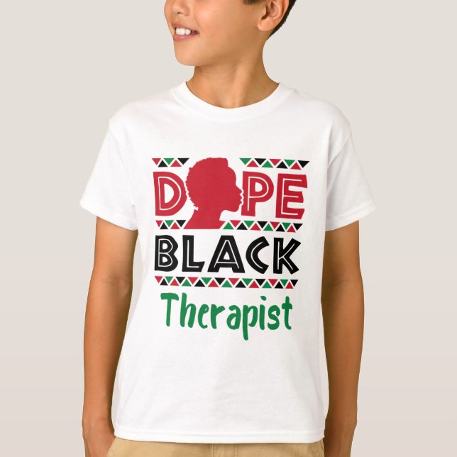 Black Therapist Mental Health Psychology Counselin T Shirt (Framsida)