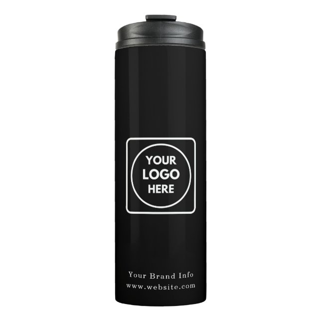 Black Thermal Tumbler | Anpassningsbar Corporate B (Framsida)