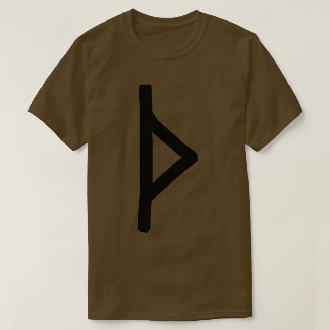Black Thurisaz Rune Paintbrush T Shirt (Design framsida)