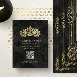 Black Tiara CrownQuinceanera QR-OSA Tilläggskort