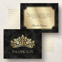 Black Tiara Krona Elegant Quinceanera Tack Kort