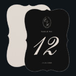 Black Tie Die-Cut Wedding Table Number Inbjudningar<br><div class="desc">Black Tie Wedding die-cut table number designed for a chic and timeless luxury reception. This elegant black classic table number reflects the quiet luxury and old money aesthetic loved by sophisticated brides planning formal estate or black-tie celebrations. Perfect for refined reception seating. Style with linen runners, candlelight centerpieces, or calligraphy...</div>