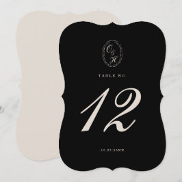 Black Tie Die-Cut Wedding Table Number Inbjudningar