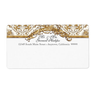 Black Tie Elegance 2 Golden Matching Address Label Fraktsedel