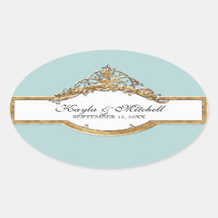 Black Tie Elegance 2, Golden Matching Sticker Seal Ovalt Klistermärke