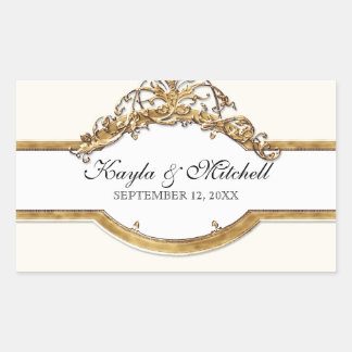 Black Tie Elegance 2, Golden Matching Sticker Seal Rektangulärt Klistermärke