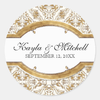 Black Tie Elegance 2, Golden Matching Sticker Seal Runt Klistermärke