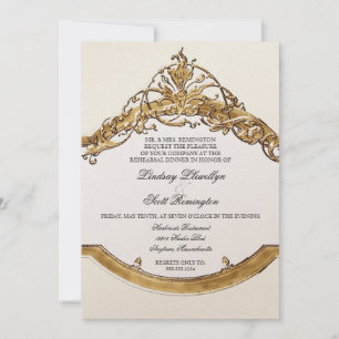 Black Tie Elegance 2, Golden Rehearsal Dinner Inbjudningar