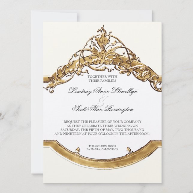 Black Tie Elegance 2, inbjudan till Golden Wedding (Framsida)
