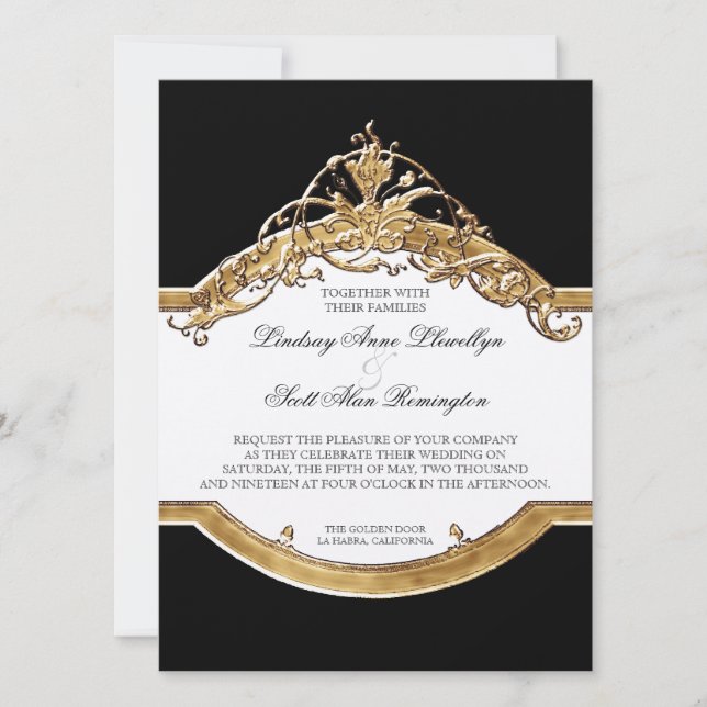 Black Tie Elegance 2, inbjudan till Golden Wedding (Framsida)