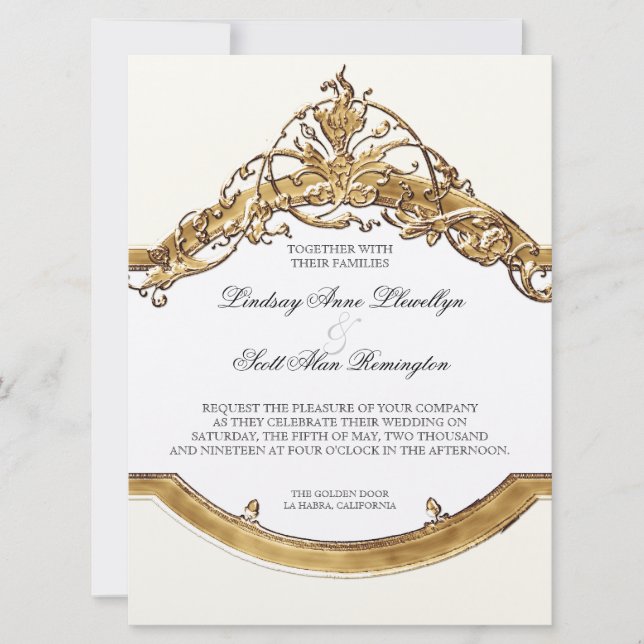 Black Tie Elegance 2, inbjudan till Golden Wedding (Framsida)