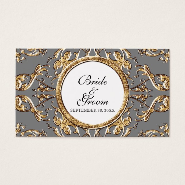 Black Tie Elegance 2 - Märkre för bröllopsfavorite Visitkort (Framsidan)