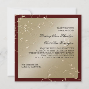 Black Tie Elegance Champagne Vin Bröllopskort Inbjudningar