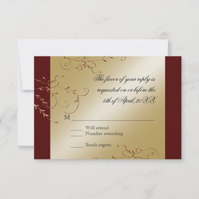 Black Tie Elegance, Golden OSA Responcard Kort (Framsida)