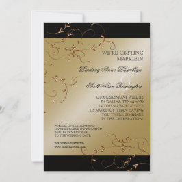Black Tie Elegance, Golden Save the Date Inbjudnin Inbjudningar