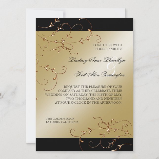 Black Tie Elegance, inbjudan till Golden Wedding (Framsida)