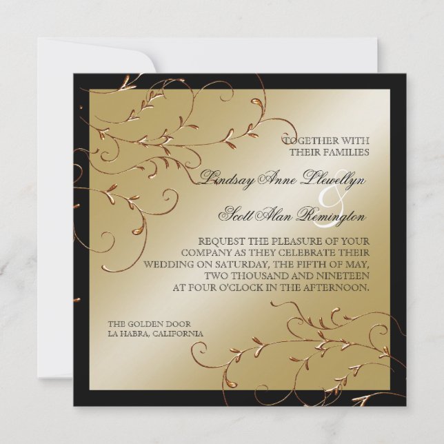 Black Tie Elegance, inbjudan till Golden Wedding (Framsida)