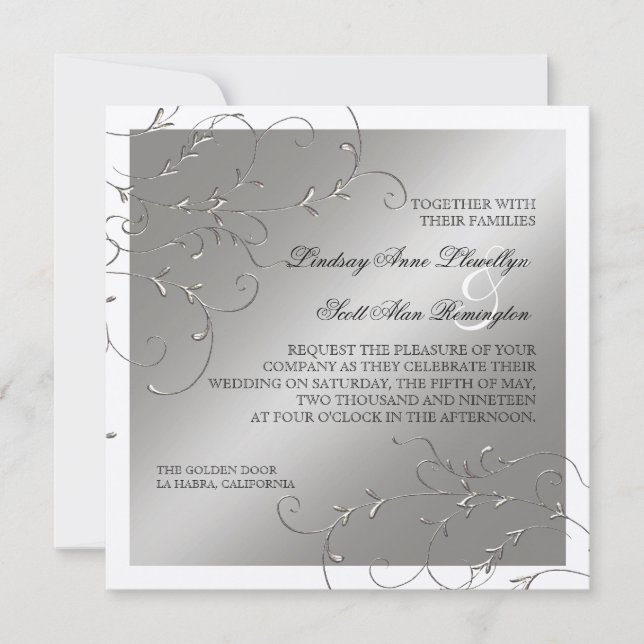 Black Tie Elegance, inbjudningar till Silver-bröll (Framsida)