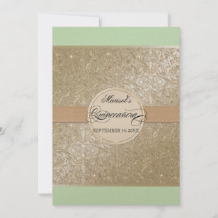 Black Tie Elegance, Mint Grönt Cream Quinceanera Inbjudningar