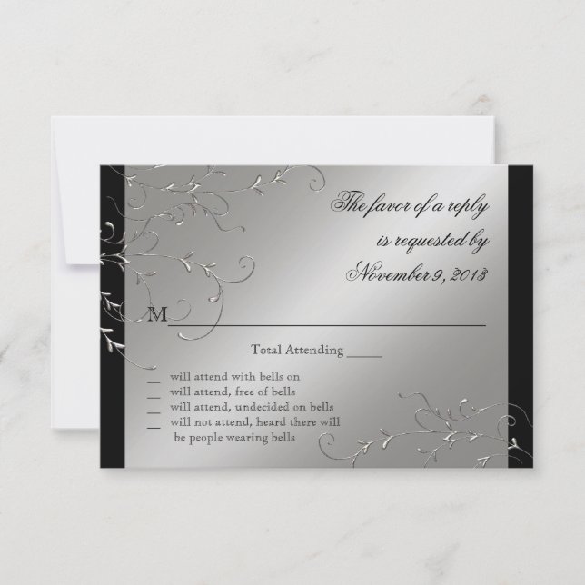 Black Tie Elegance, OSA Response Card Kort (Framsida)