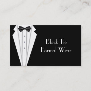 Black Tie Forme White Tuxedo Business Visitkort