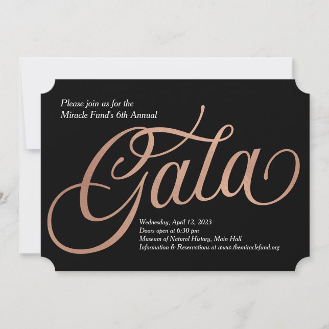 Black Tie Gala-inbjudan Inbjudningar (Framsida)