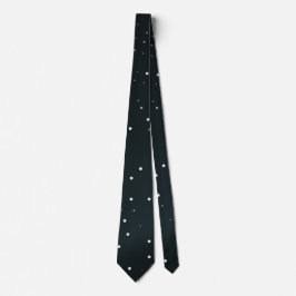 Black Tie med Elegant White Dots Mönster Slips